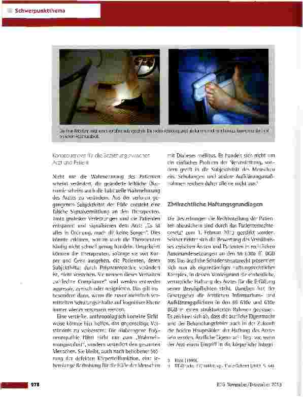 Vorschauseite 5: Leibesinselschwund - ein haftungsrechtliches Problem bei Diabetes mellitus?