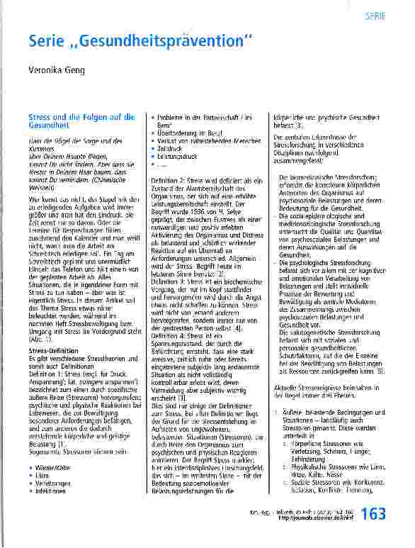 Vorschauseite 1: Serie Gesundheitsprävention