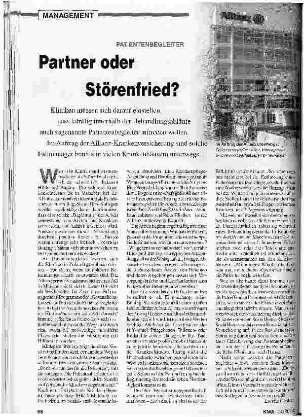 Vorschauseite 1: Patientenbegleiter: Partner oder Störenfried?