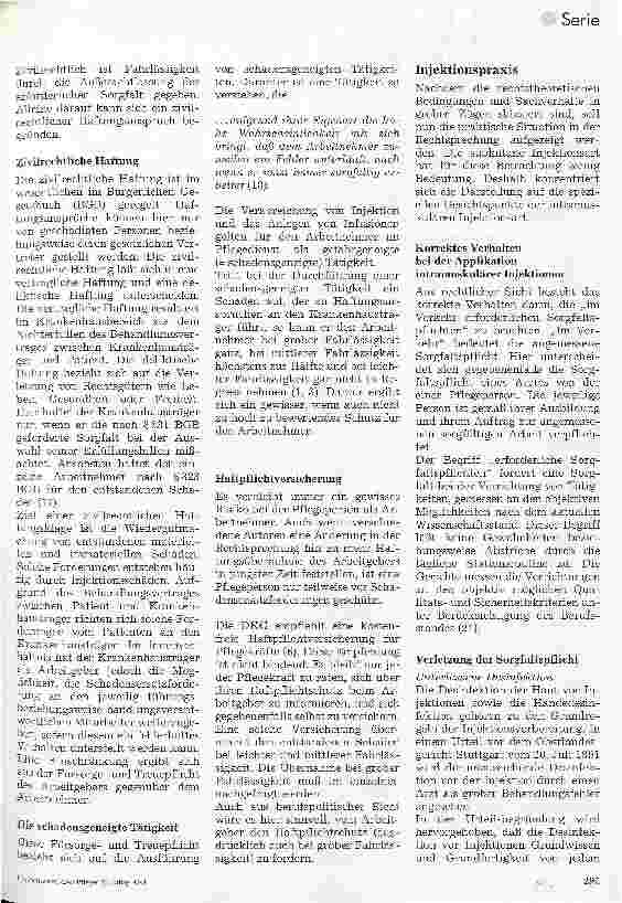 Vorschauseite 2: Subkutane und intramuskuläre Injektionen 2.Folge: Rechtsproblematik (2)
