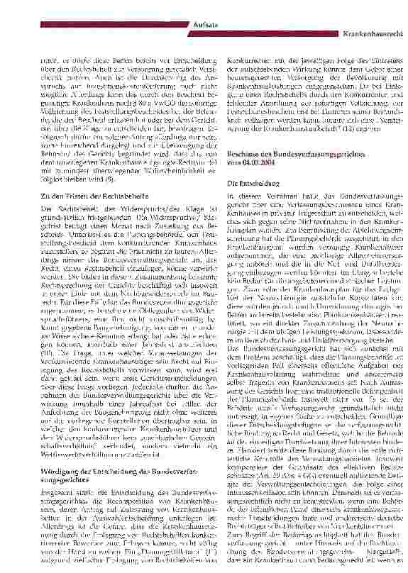 Vorschauseite 3: Zulassung der Drittkiage des Konkurrenten und Stärkung des Gebots der Trägervielfalt