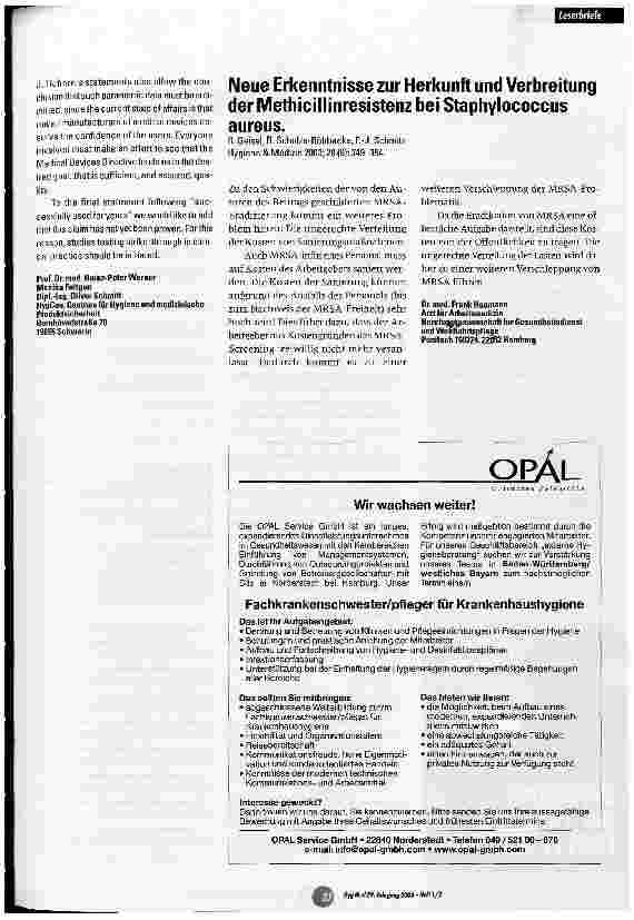 Vorschauseite 3: Charakterisierung von OP-Abdeckungen und -Mänteln aus Einwegmaterialien mittels hydrostatischem Drucktest EN 20811