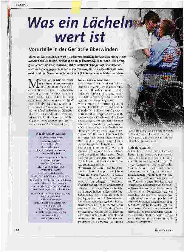 Vorschauseite 1: Was ein Lächeln wert istVorurteile in der Geriatrie überwinden