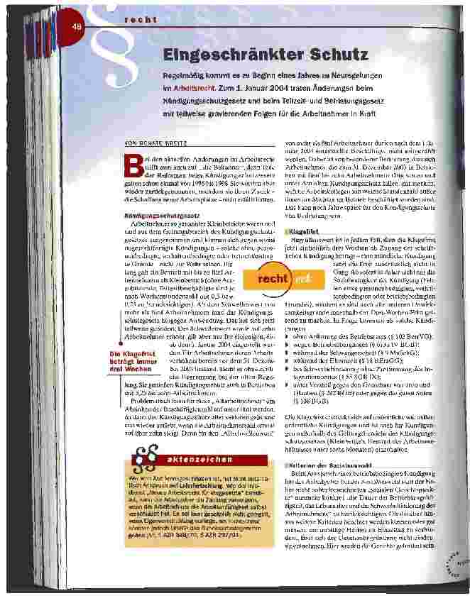 Vorschauseite 1: Eingeschränkter Schutz