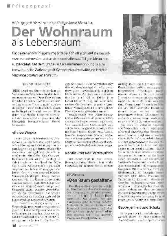 Vorschauseite 1: Der Wohnraum als Lebensraum Wohngruppe für verhaltensauffällige ältere Menschen