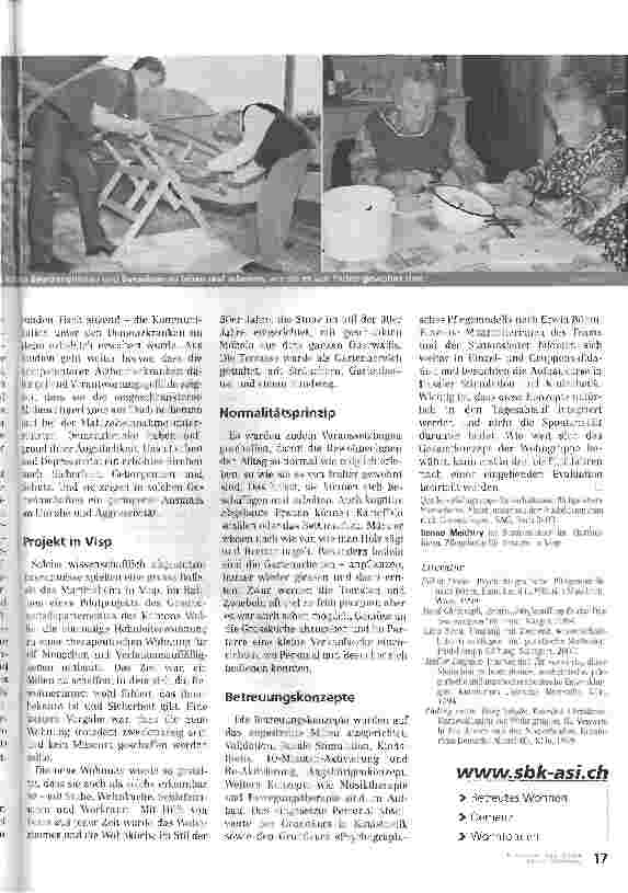 Vorschauseite 2: Der Wohnraum als Lebensraum Wohngruppe für verhaltensauffällige ältere Menschen