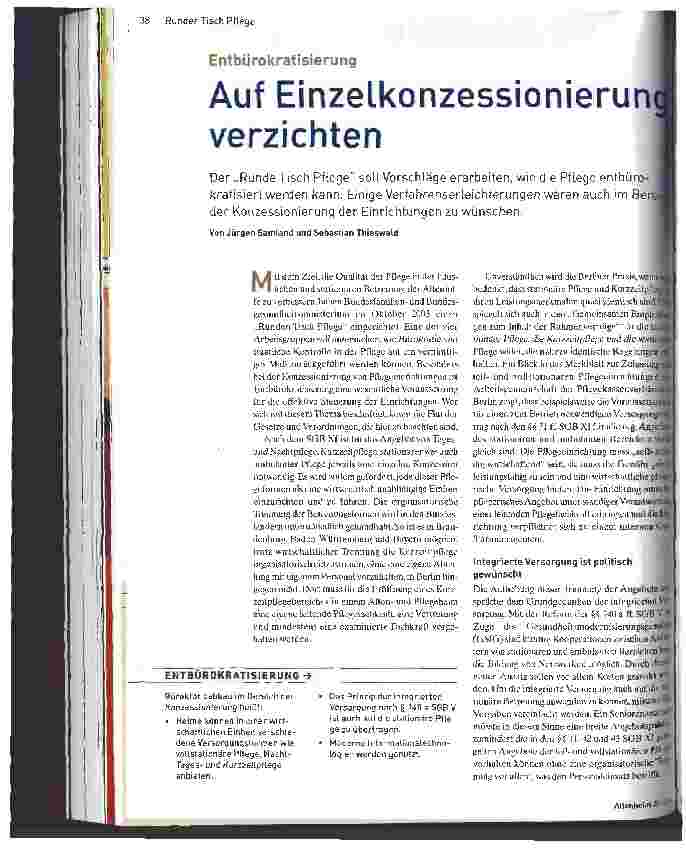 Vorschauseite 1: Auf Einzelkonzessionierung verzichten