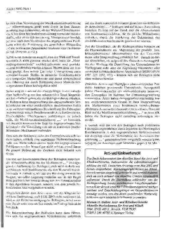 Vorschauseite 6: Außerhalb der Fachkreise darf für Botax nicht geworben werden