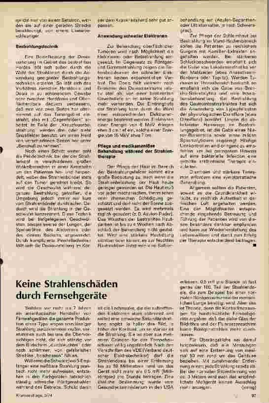 Vorschauseite 2: Megavolttherapie - Strahlentherapie mit modernen Großgeräten