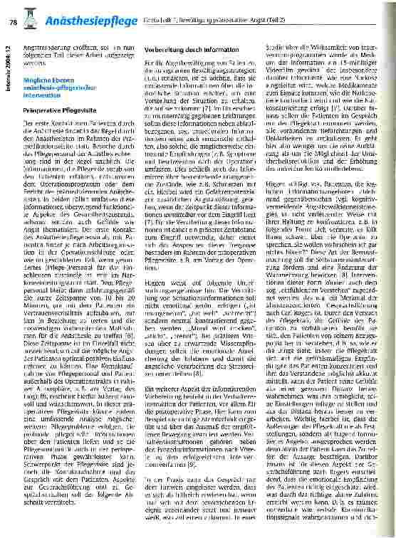 Vorschauseite 4: Bewältigung präoperativer Angst Teil 2