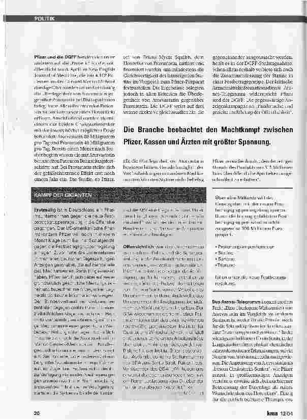 Vorschauseite 3: Zank um den besseren Wirkstoff