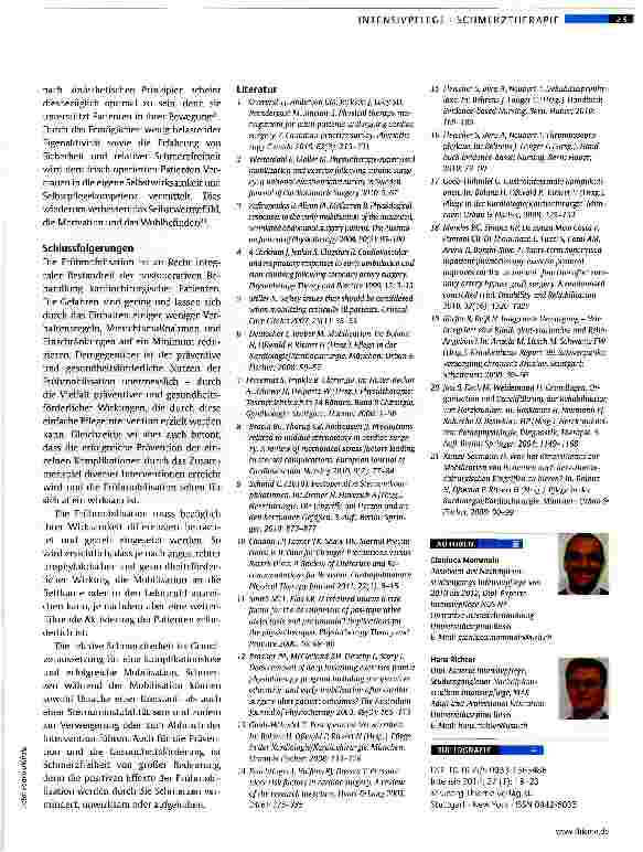 Vorschauseite 6: Nutzen und Gefahren der Frühmobilisation bei kardiochirurgischen Patienten