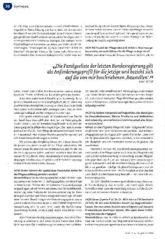 Vorschauseite 3: Ausblick auf die zukünftigen Erfordernisse der Pflege