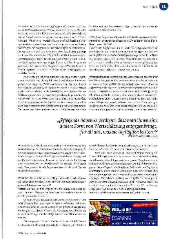 Vorschauseite 4: Ausblick auf die zukünftigen Erfordernisse der Pflege