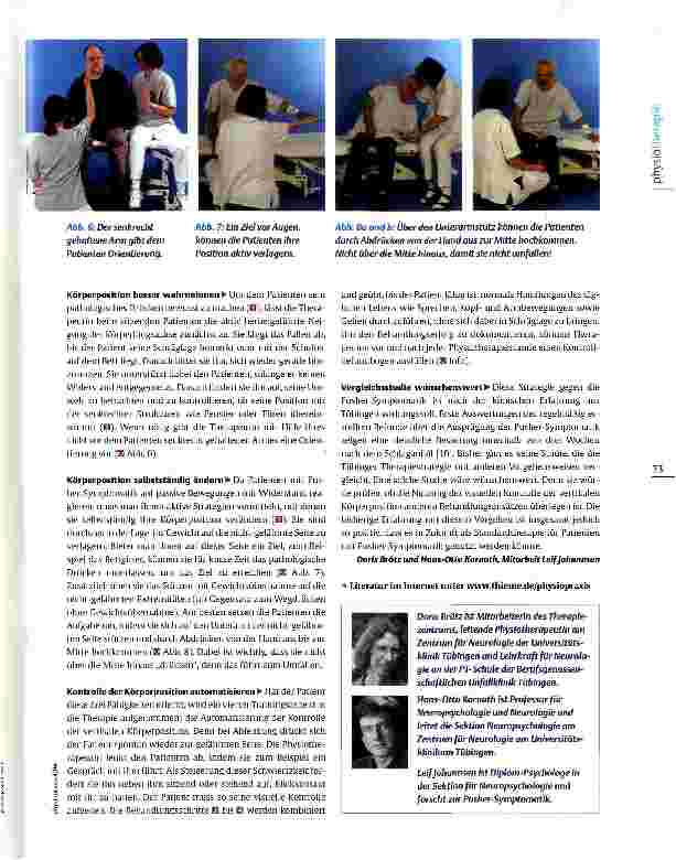 Vorschauseite 4: Pusher-Symptomatik bei HemiplegieNeue Therapie gegen pathologisches Drücken