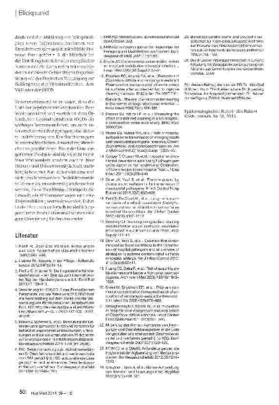 Vorschauseite 3: Zur Veröffentlichung der 16. Ausgabe der Liste der vom RKI geprüften und anerkannten Desinfektionsmittel und -verfahren