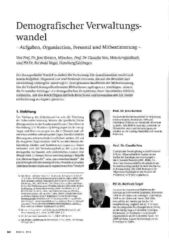 Vorschauseite 1: Demografischer Verwaltungswandel