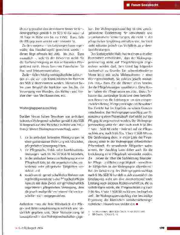 Vorschauseite 2: Finanzierung von ambulant betreuten Wohngemeinschaften