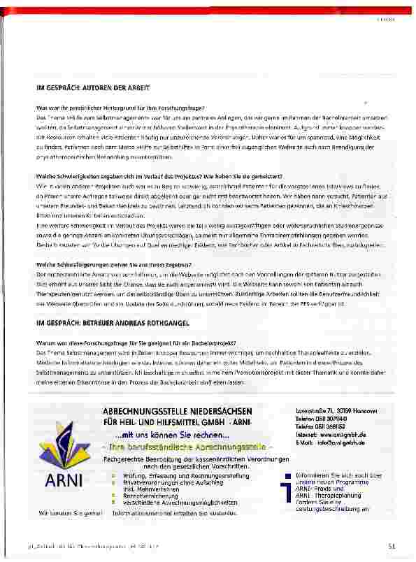 Vorschauseite 2: Informationsangebot für Patienten mit patellofemoralem Schmerzsyndrom