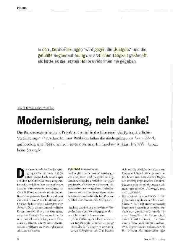Vorschauseite 1: Modernisierung, nein danke!