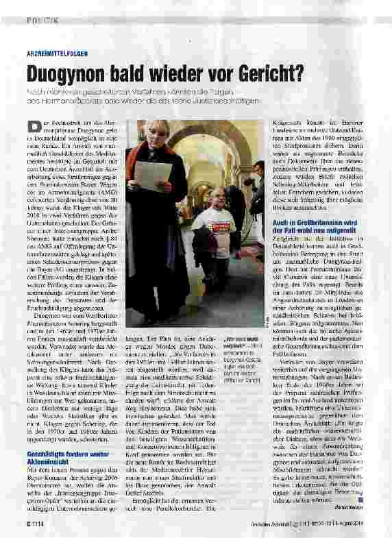 Vorschauseite 1: Duogynon bald wieder vor Gericht?