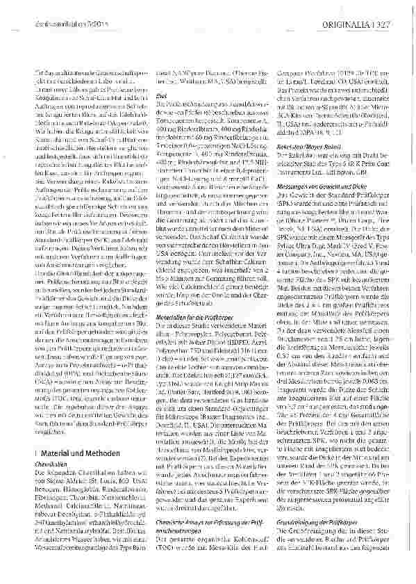 Vorschauseite 2: Beurteilung der Reinigungsleistung von RDG: Neues Verfahren zum Aufbringen von Prüfanschmutzungen aus Kunstblut auf Standard Prüfkörper
