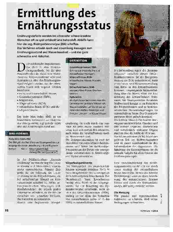 Vorschauseite 1: Ermittlung des Ernährungsstatus