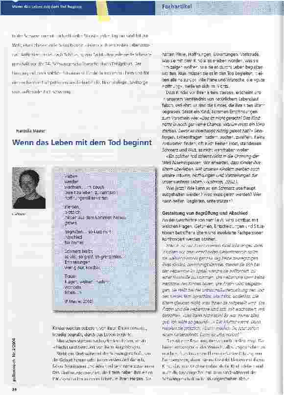Vorschauseite 1: Wenn das Leben mit dem Tod beginnt