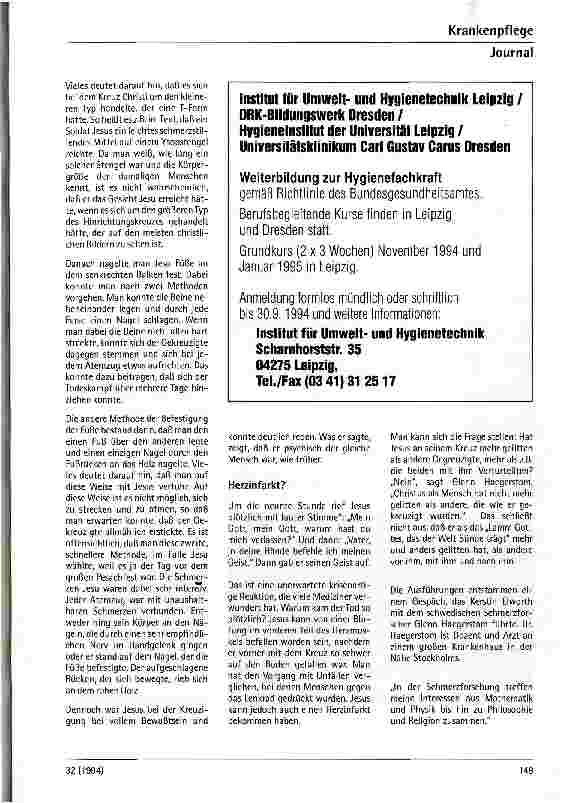 Vorschauseite 2: Schmerzforscher untersucht Sterben Jesu