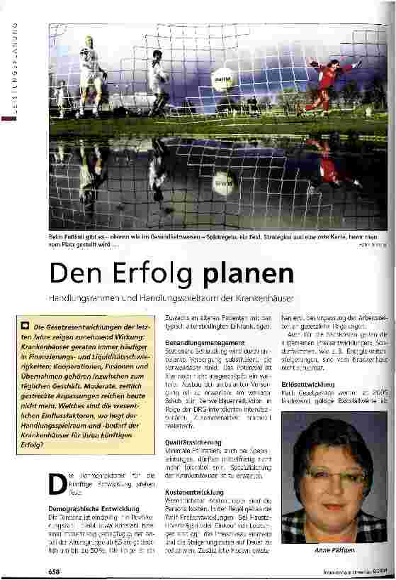 Vorschauseite 1: Den Erfolg planenHandlungsrahmen und Handlungsspielraum der Krankenhäuser