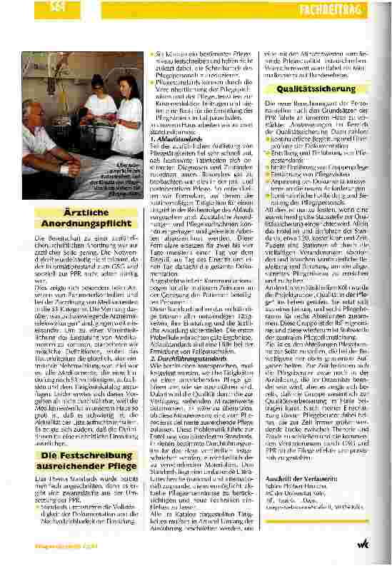 Vorschauseite 5: Die Umsetzung der Pflege-Personalregelung Erfahrungen mit einem Tätigkeitskatalog