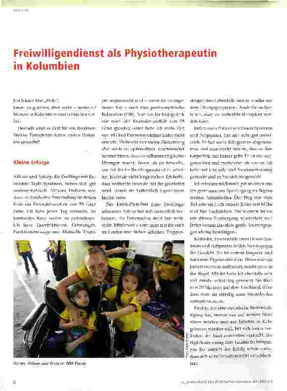 Vorschauseite 1: Freiwilligendienst als Physiotherapeutin in Kolumbien