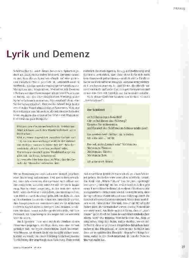 Vorschauseite 2: Den Worten die Last überantworten - Lyrik und Demenz