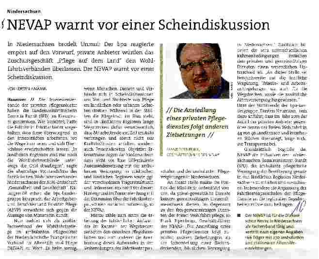 Vorschauseite 1: NEVAP warnt vor einer Scheindiskussion