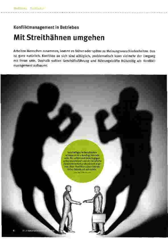 Vorschauseite 1: Konfliktmanagement in Betrieben - Mit Streithähnen umgehen