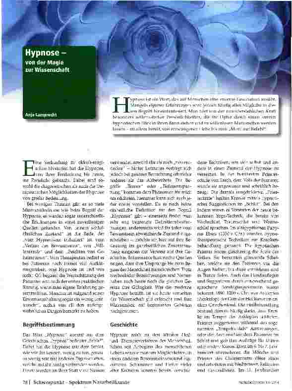 Vorschauseite 1: Hypnosevon der Magie zur Wissenschaft
