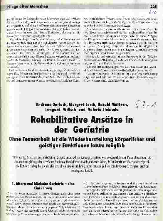Vorschauseite 3: Alt werden - ein sozialer Schicksalsschlag?