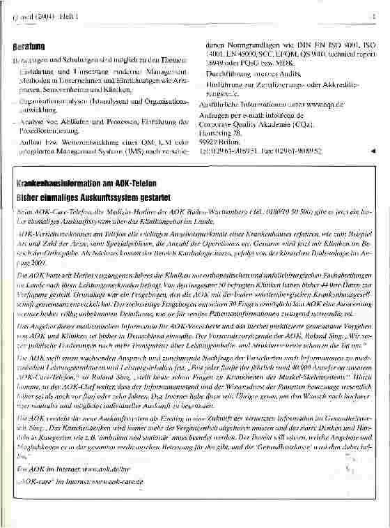 Vorschauseite 2: Organisationsberatung gepaart mit qualifizierter Weiterbildung im QM