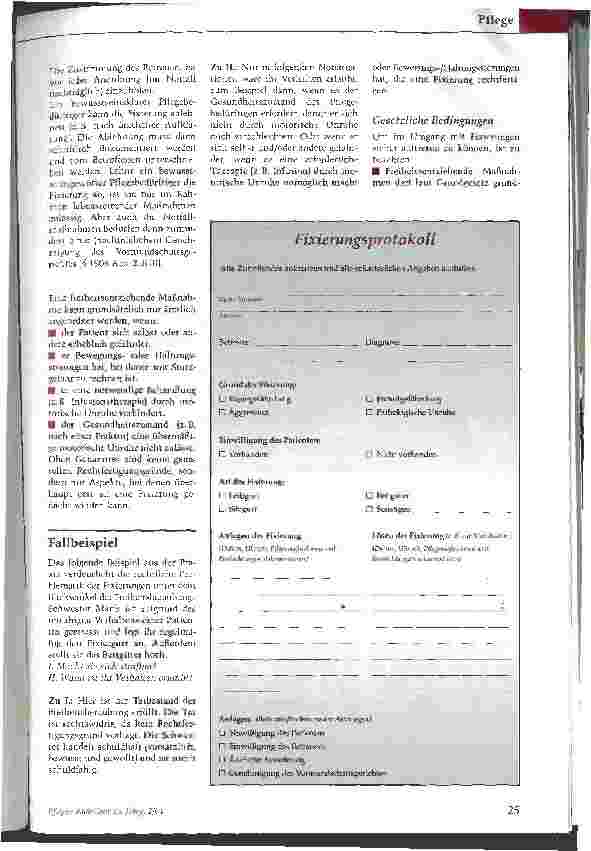 Vorschauseite 2: Hilfen auf dem Weg zur humanen Fixierung