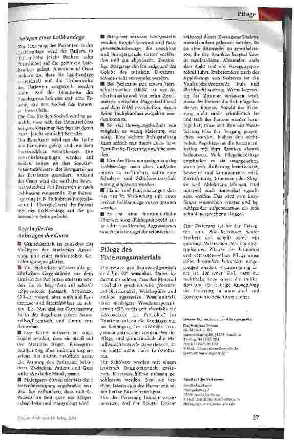 Vorschauseite 4: Hilfen auf dem Weg zur humanen Fixierung