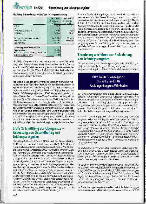 Vorschauseite 4: Die Reduzierung von Leistungsvorgaben - ein zentrales Verhandlungsgebot 2004