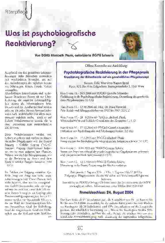 Vorschauseite 1: Was ist psychobiografische Reaktivierung?