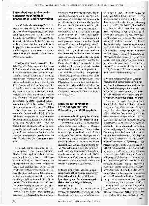 Vorschauseite 2: Behandlungsund Pflegepfade: Instrument zur Patientenorientierung oder -ignorierung?
