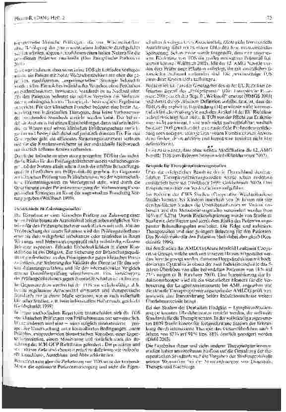 Vorschauseite 3: Die Problematik der Durchführung von Therapieoptimierungsstudien im hämatologisch-onkologischen Fachgebiet nach dem Inkrafttreten der geplanten 12. Novelle des AMG aus der Sicht d…