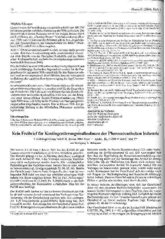 Vorschauseite 4: Die Problematik der Durchführung von Therapieoptimierungsstudien im hämatologisch-onkologischen Fachgebiet nach dem Inkrafttreten der geplanten 12. Novelle des AMG aus der Sicht d…
