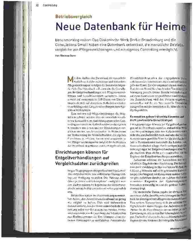 Vorschauseite 1: Neue Datenbank für Heime