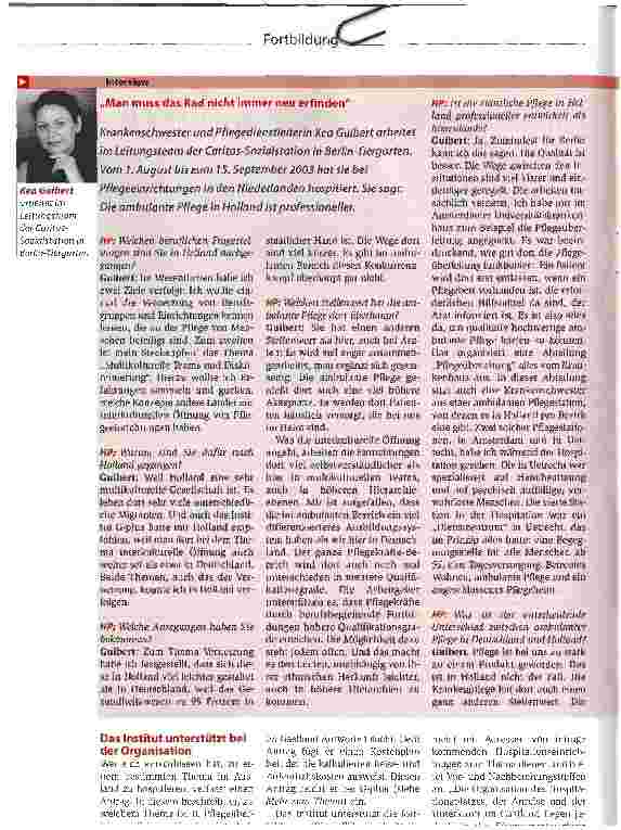 Vorschauseite 2: Blick über den TellerrandPflegeeinrichtungen profitieren, wenn ihre Führungskräfte im Ausland hospitieren