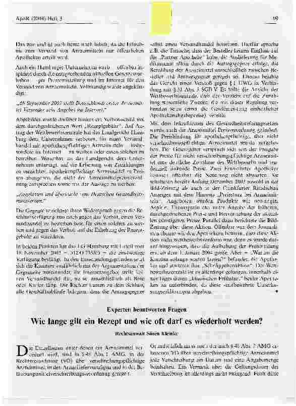 Vorschauseite 1: Wie lange gilt ein Rezept und wie oft darf es wiederholt werden?
