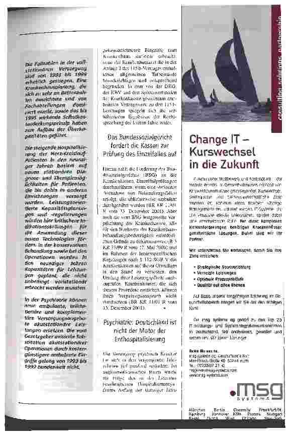 Vorschauseite 5: Standpunkt aus Kassensicht: Zu viel stationär, zu wenig ambulant Stationäre Behandlungsschwerpunkte in den neunziger Jahren und die Leistungspflicht der Kassen