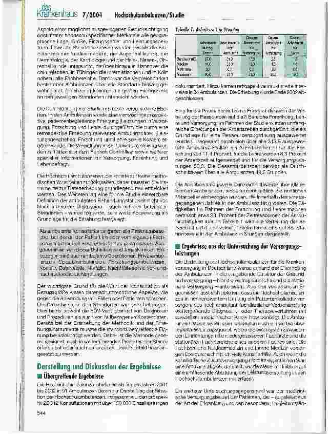 Vorschauseite 2: Die Bedeutung der Hochschulambulanzenfür Versorgung, Forschung und Lehre - Ergebnisse der Studie